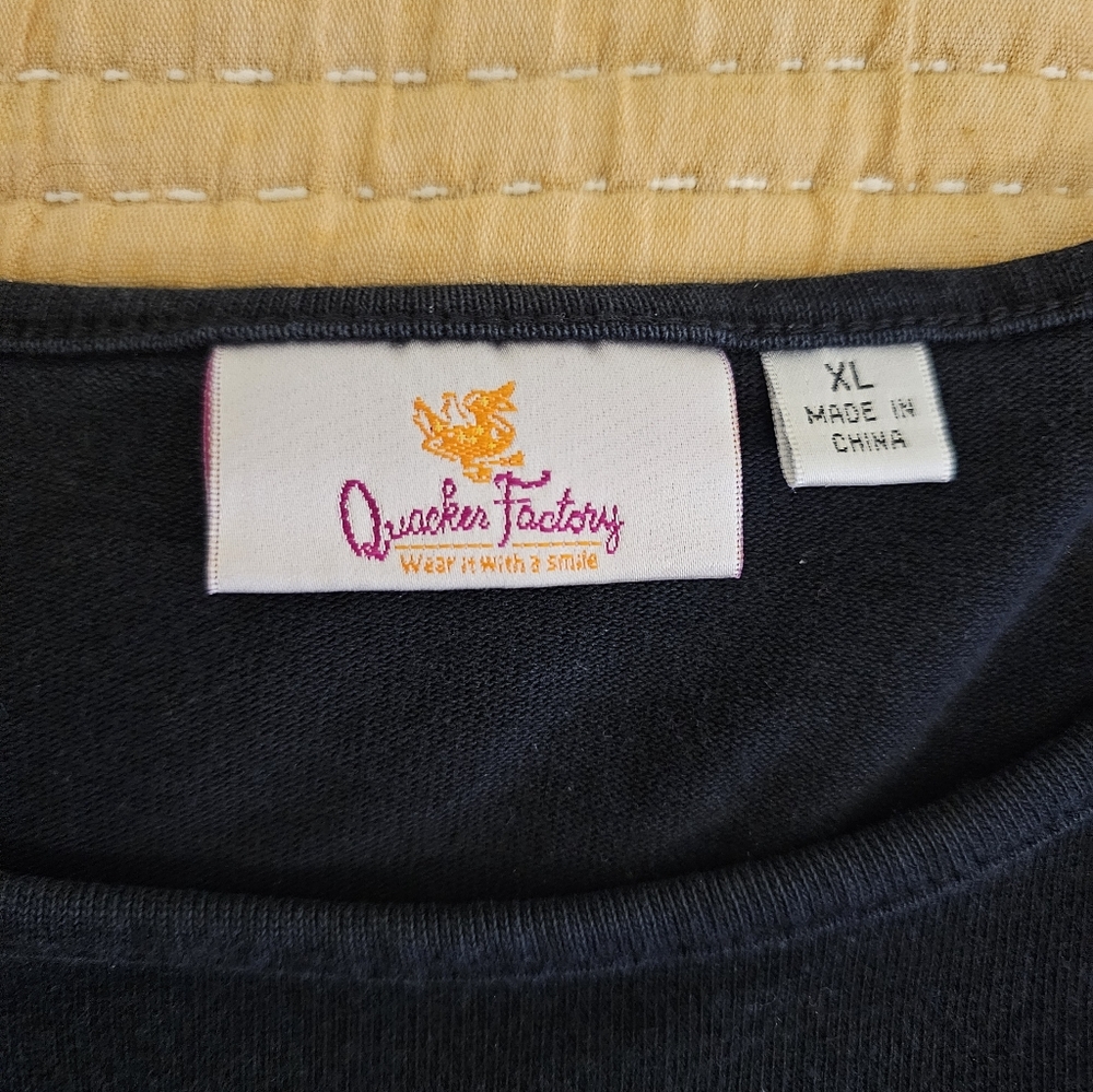 Quacker Factory Vintage Sequins Beaded Holiday Festive Winter 100% Cotton Shirt - Picture 6 of 9